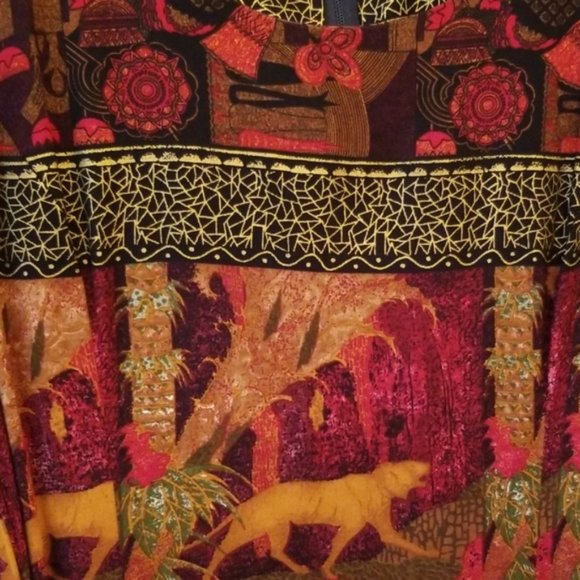 Jessica Howard multi colored patterned Dress with front wrap tie. - Picture 2 of 4